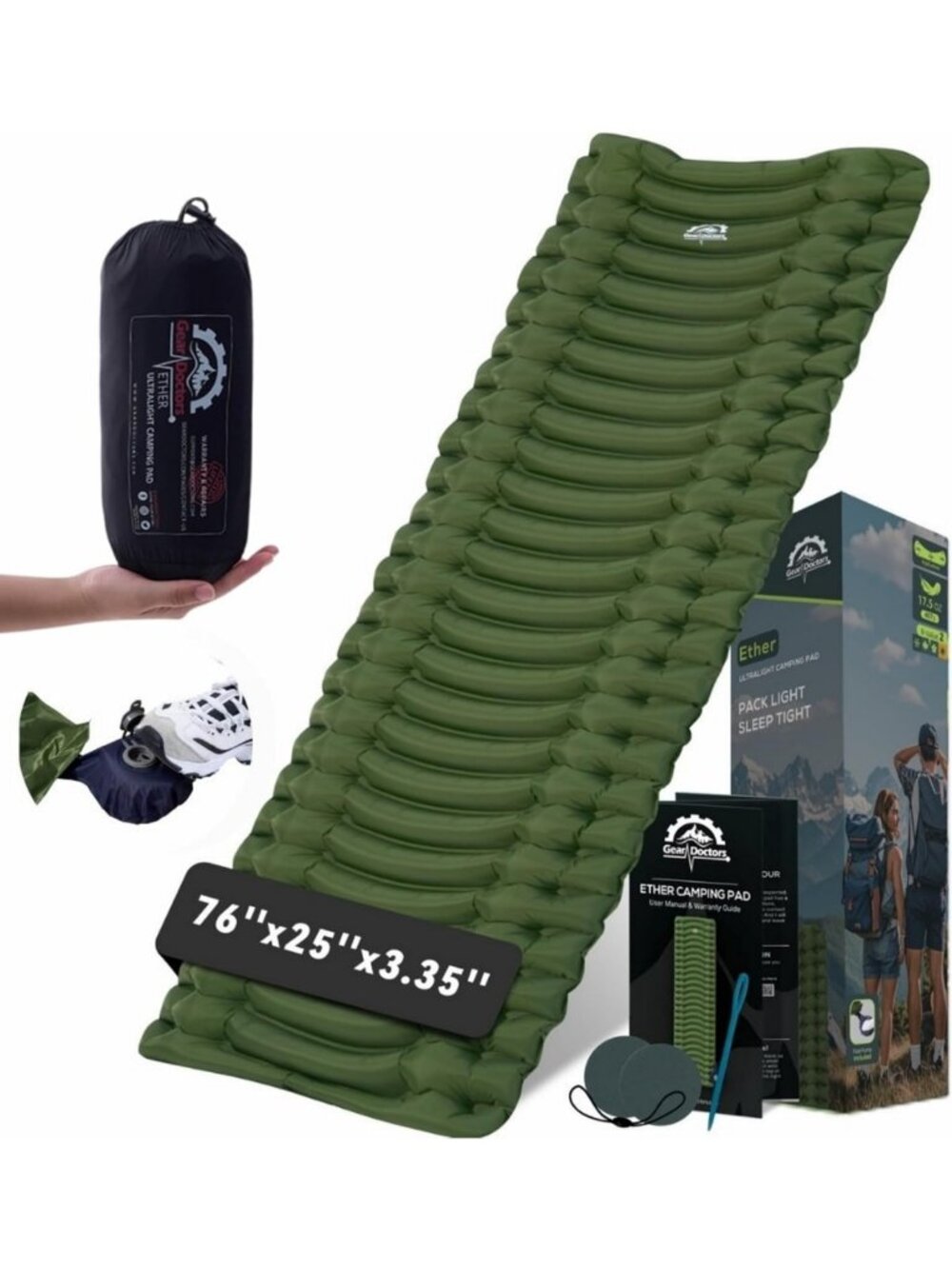 Ultralight Camping Sleeping Pad - Inflatable Air Mattress for Backpacking